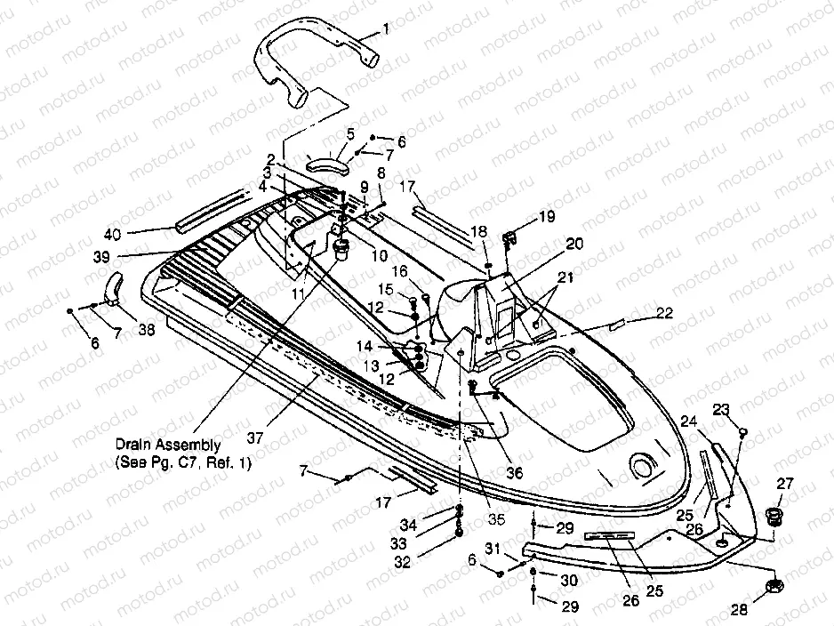 HULL and BODY ASSEMBLY SL 650 B954058 (4930483048A005) | HULL and BODY ASSEMBLY SL 650 B954058 (4930483048A005)
