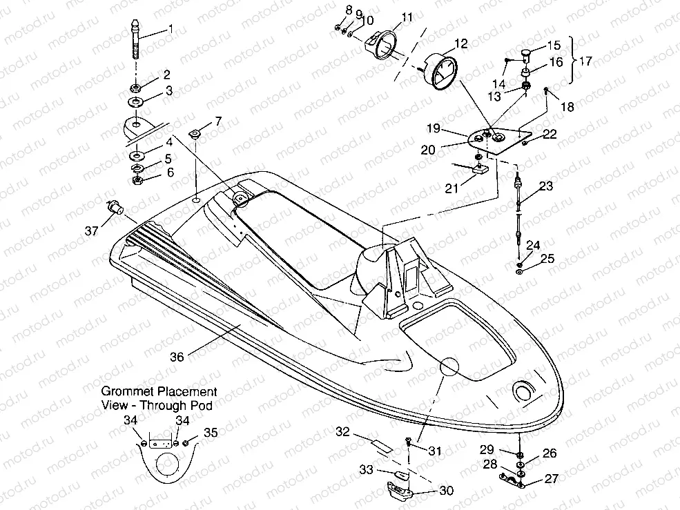 HULL and BODY ASSEMBLY SL 650 B954058 (4930483048A006) | HULL and BODY ASSEMBLY SL 650 B954058 (4930483048A006)