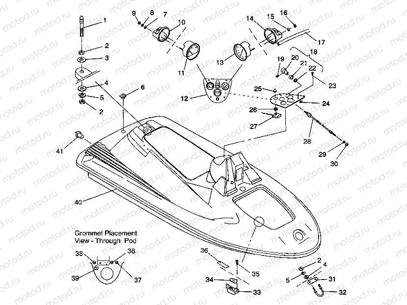 HULL and BODY ASSEMBLY SL 750 / B934070 (4924752475002A) | HULL and BODY ASSEMBLY SL 750 / B934070 (4924752475002A)
