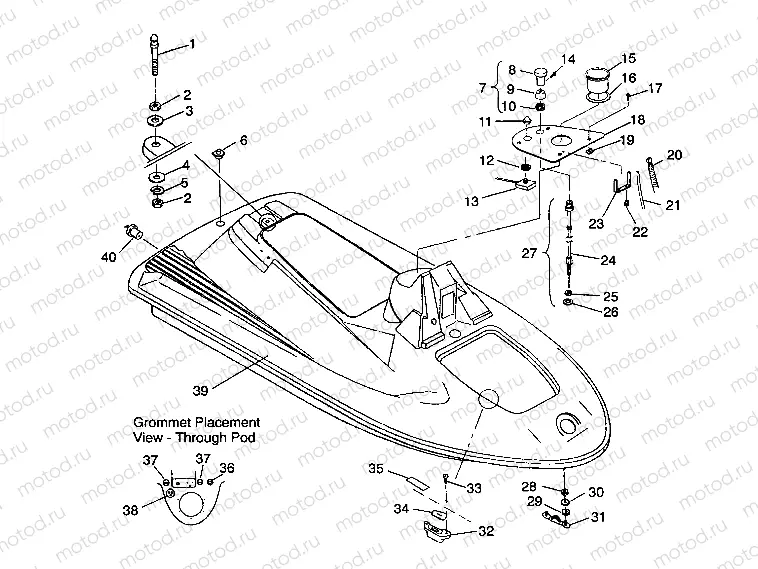 HULL and BODY ASSEMBLY SL 750 B944070 (4927012701002A) | HULL and BODY ASSEMBLY SL 750 B944070 (4927012701002A)