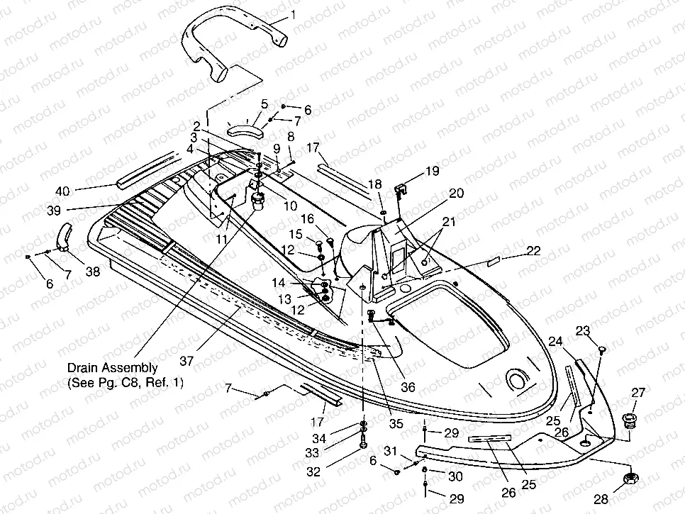 HULL and BODY ASSEMBLY SL 750 B954070 (4930523052A005) | HULL and BODY ASSEMBLY SL 750 B954070 (4930523052A005)