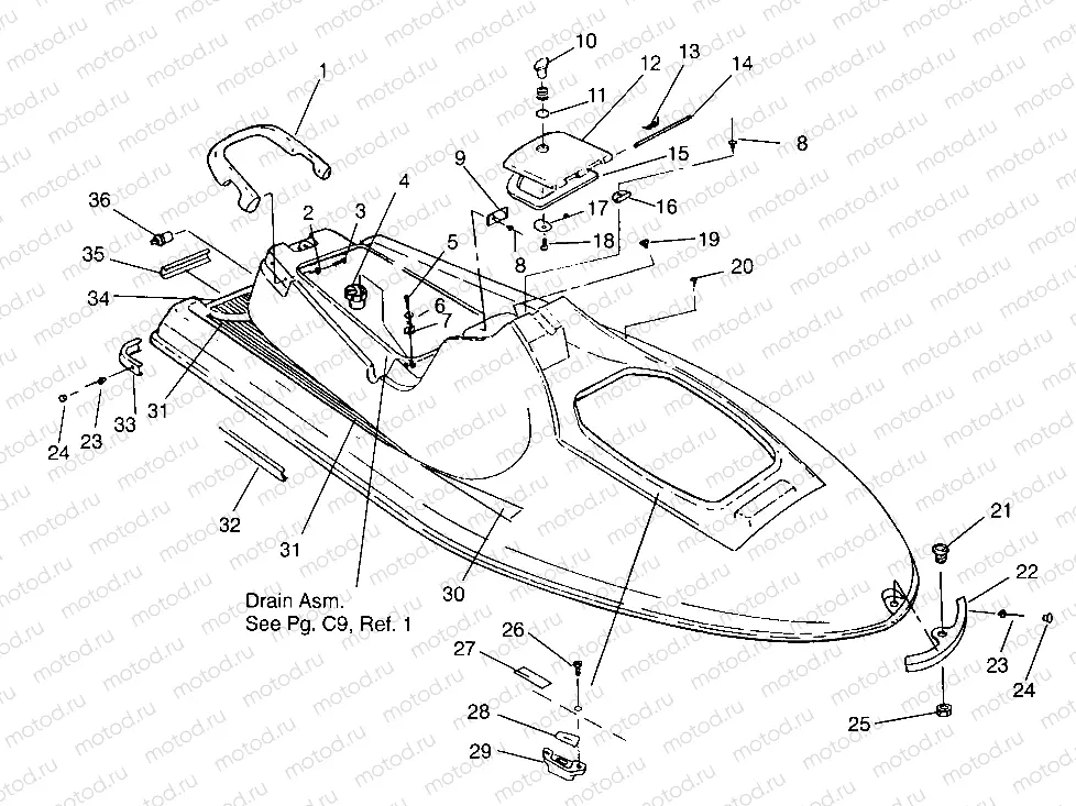 HULL and BODY ASSEMBLY SLT 750 B954170 (4930563056A005) | HULL and BODY ASSEMBLY SLT 750 B954170 (4930563056A005)