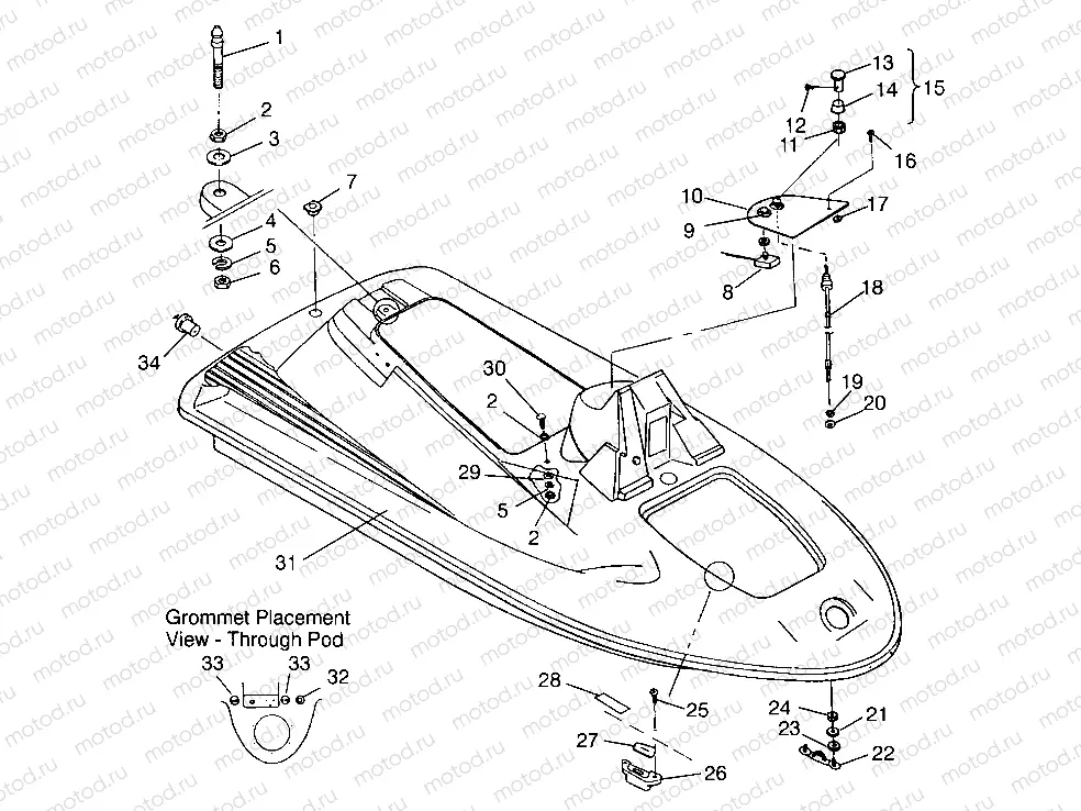 HULL and BODY SL 650 STD B954358 (4932923292A006) | HULL and BODY SL 650 STD B954358 (4932923292A006)