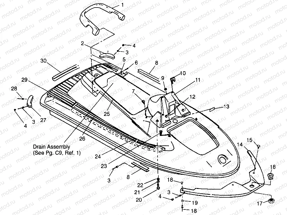 HULL and BODY SL 900 B964291 and  Intl. SL 900 I964291 (4935583558A005) | HULL and BODY SL 900 B964291 and  Intl. SL 900 I964291 (4935583558A005)