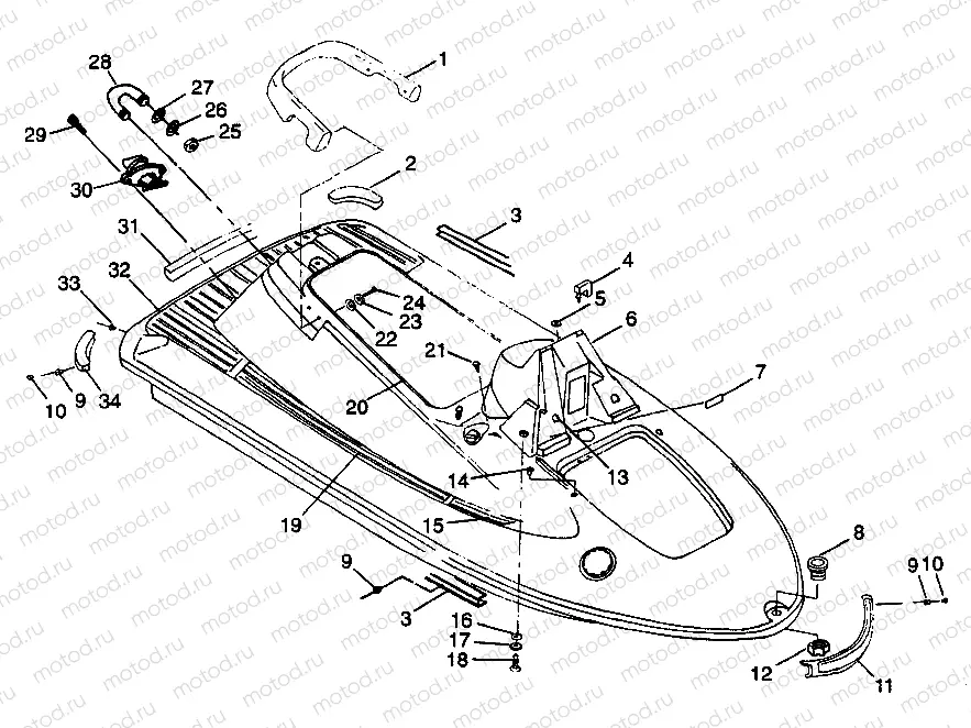 HULL and BODY SL 900 B974091 and SL 1050 B974090 (4940974097A005) | HULL and BODY SL 900 B974091 and SL 1050 B974090 (4940974097A005)