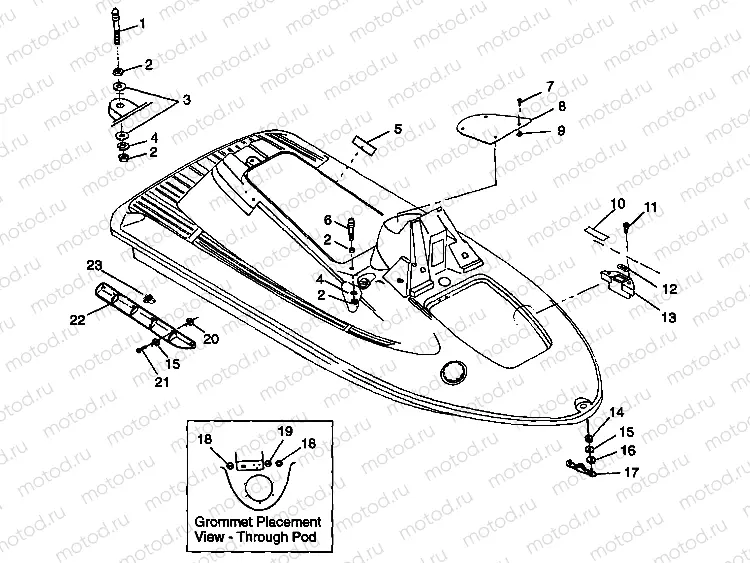 HULL and BODY SL 900 B974091 and SL 1050 B974090 (4940974097A006) | HULL and BODY SL 900 B974091 and SL 1050 B974090 (4940974097A006)