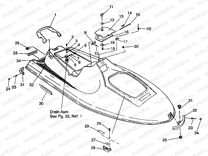 HULL and BODY SLT 750 B944170 (4925942594001A) | HULL and BODY SLT 750 B944170 (4925942594001A)