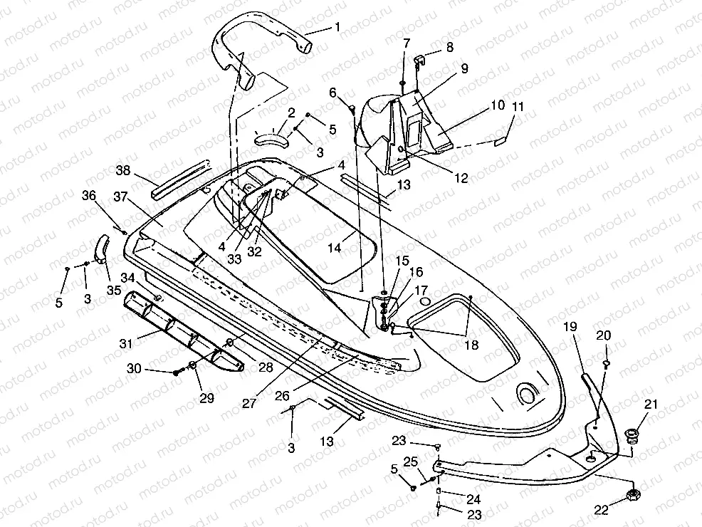HULL and BODY SLX 780 B964287 and Intl. SLX 780 I964287 (4937443744A005) | HULL and BODY SLX 780 B964287 and Intl. SLX 780 I964287 (4937443744A005)