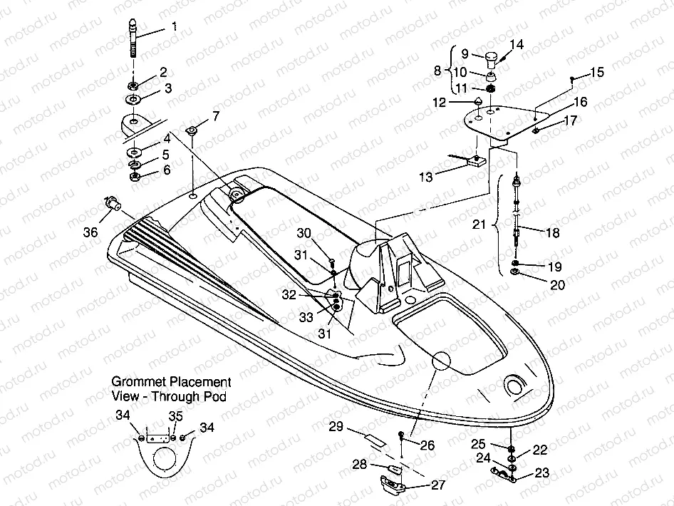 HULL and BODY SLX 780 B964287 and  Intl. SLX 780 I964287 (4937443744A006) | HULL and BODY SLX 780 B964287 and  Intl. SLX 780 I964287 (4937443744A006)