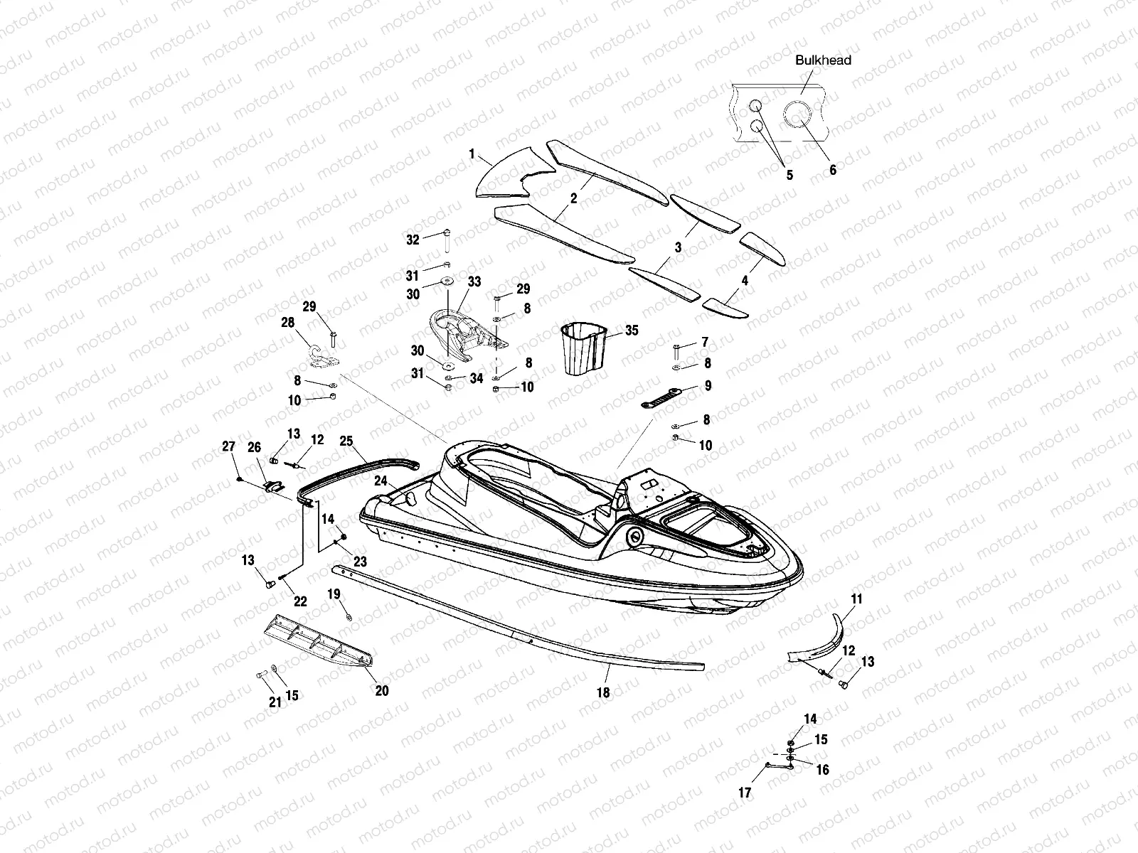 HULL and BODY - W005197D (4955815581A007) | HULL and BODY - W005197D (4955815581A007)