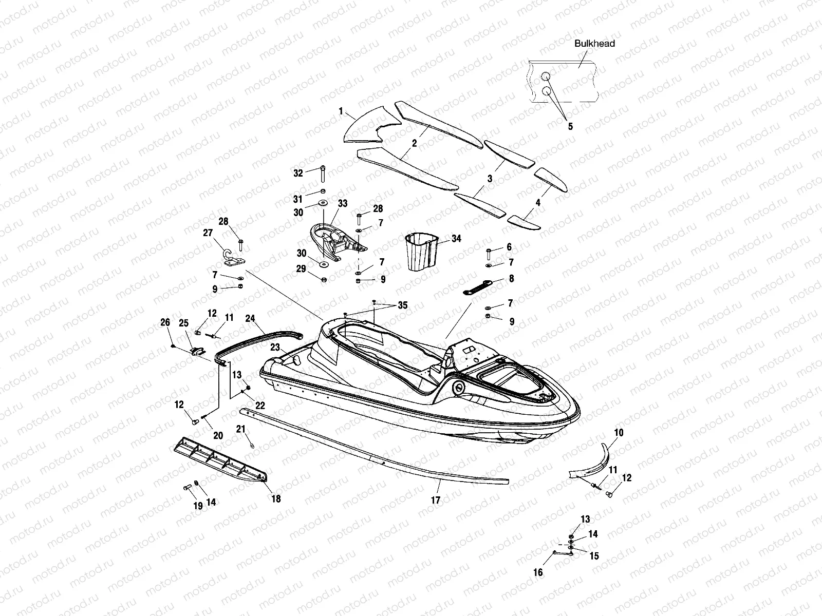 HULL and BODY - W025197D/W025197I (4971297129A05) | HULL and BODY - W025197D/W025197I (4971297129A05)