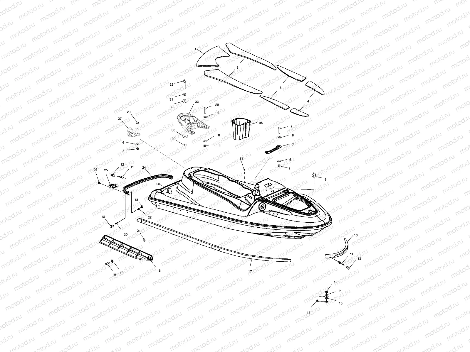 HULL and BODY - W035101CA/W035101IA (4981048104A05) | HULL and BODY - W035101CA/W035101IA (4981048104A05)