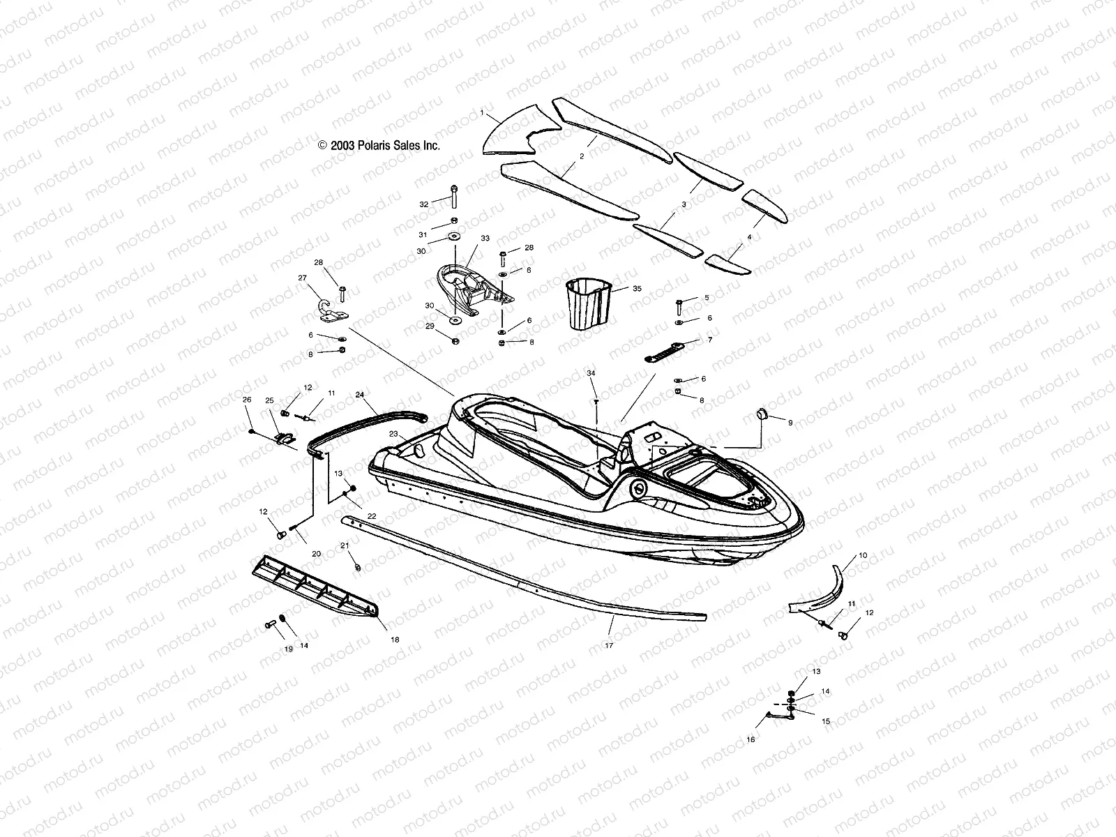 HULL and BODY - W045101CA/W045101IA (4990479047A05) | HULL and BODY - W045101CA/W045101IA (4990479047A05)