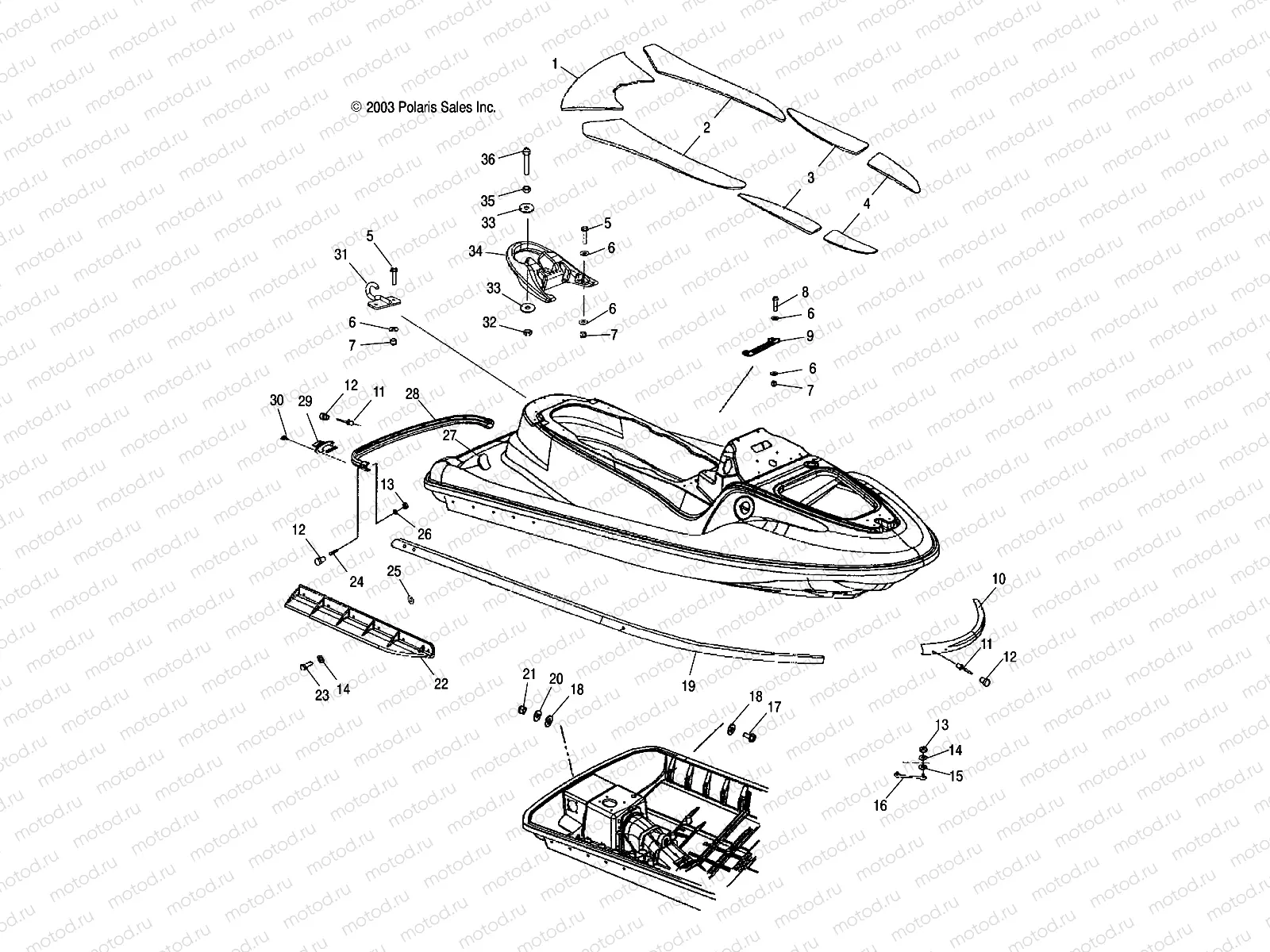 HULL and BODY - W045297DA/IA/IB (4990519051A05) | HULL and BODY - W045297DA/IA/IB (4990519051A05)