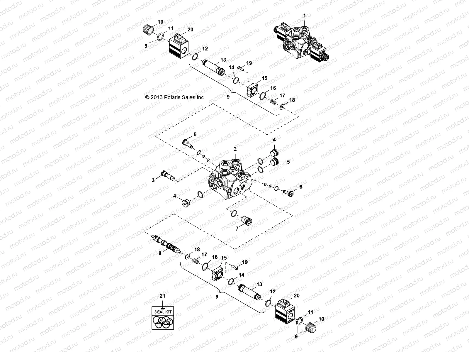 HYDRAULICS | HYDRAULICS, AUXILIARY VALVE - D131D9JDJ/1L9JDJ/2M9JDJ (49BRUTUSVALVEAUX13)