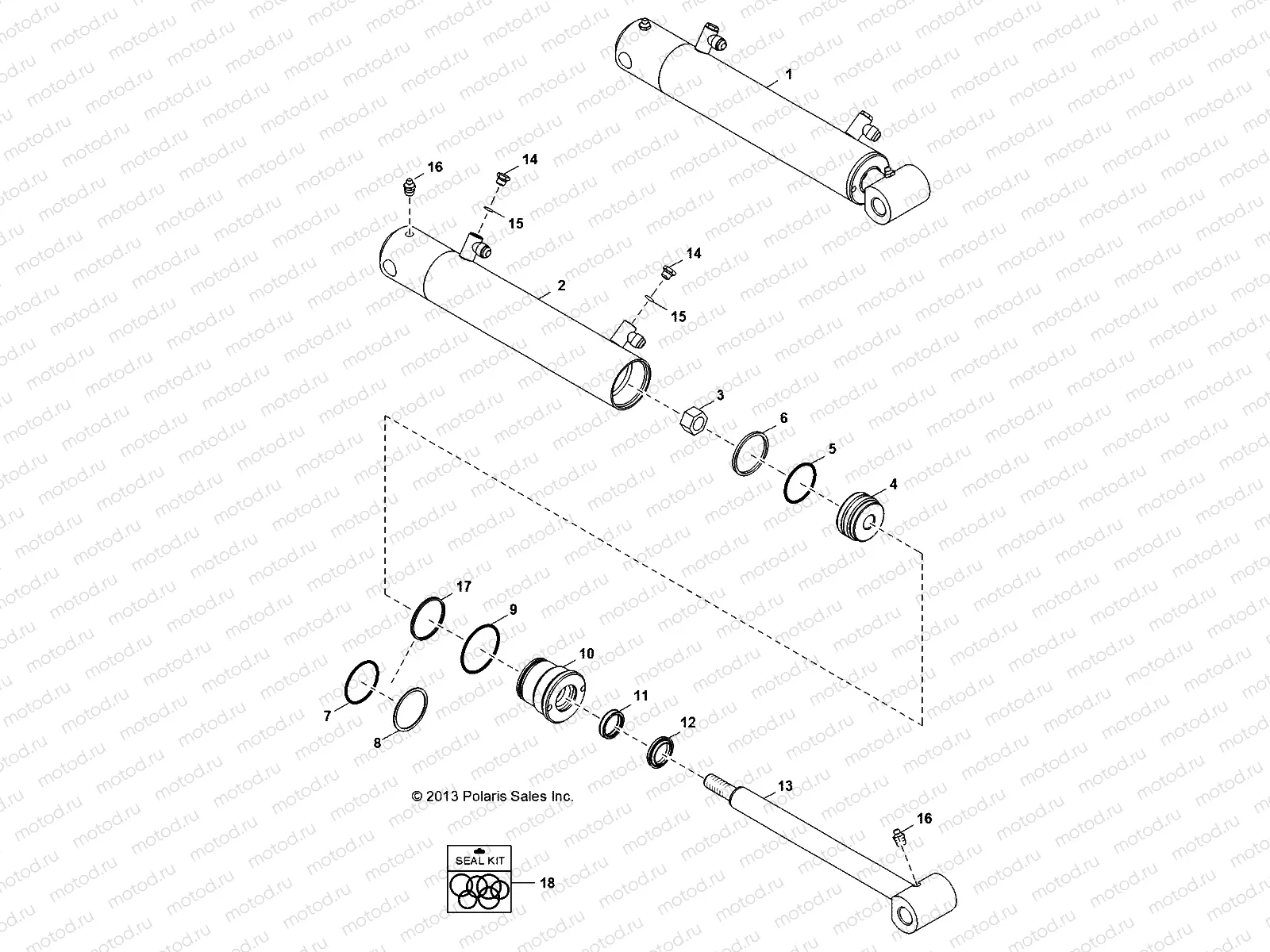 HYDRAULICS | HYDRAULICS, LIFT CYLINDER - D16B3PD1AF/B4 (49BRUTUSCYLLIFT13)