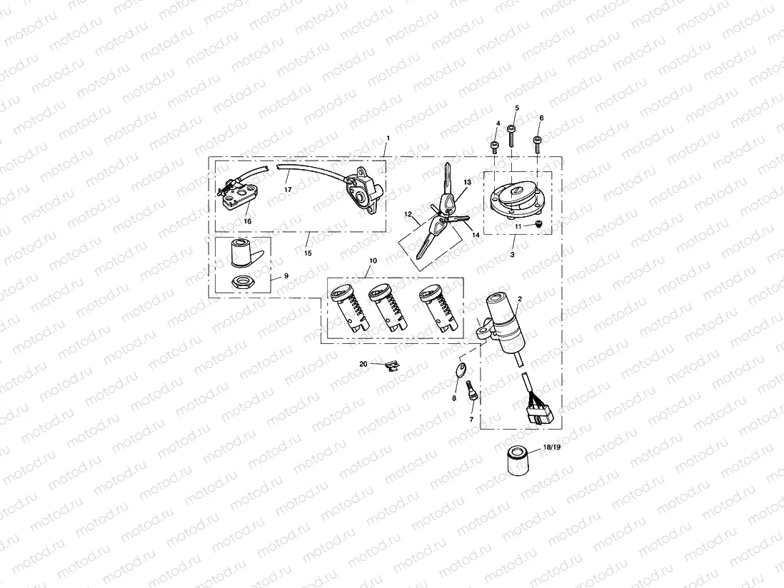Ignition Switch & Lock Set 440389 >