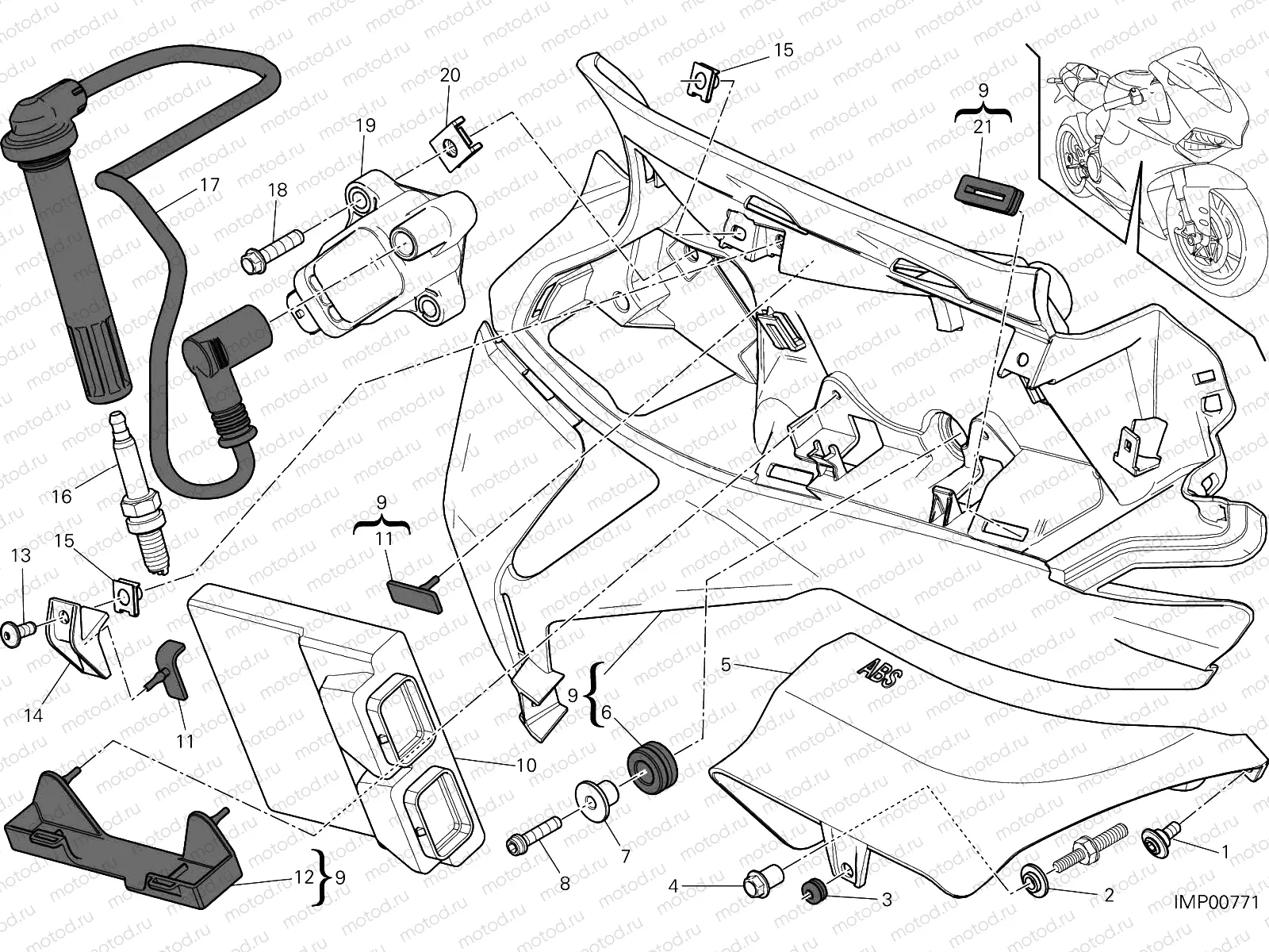 IMPIANTO ELETTRICO DESTRO [MOD:1299S]