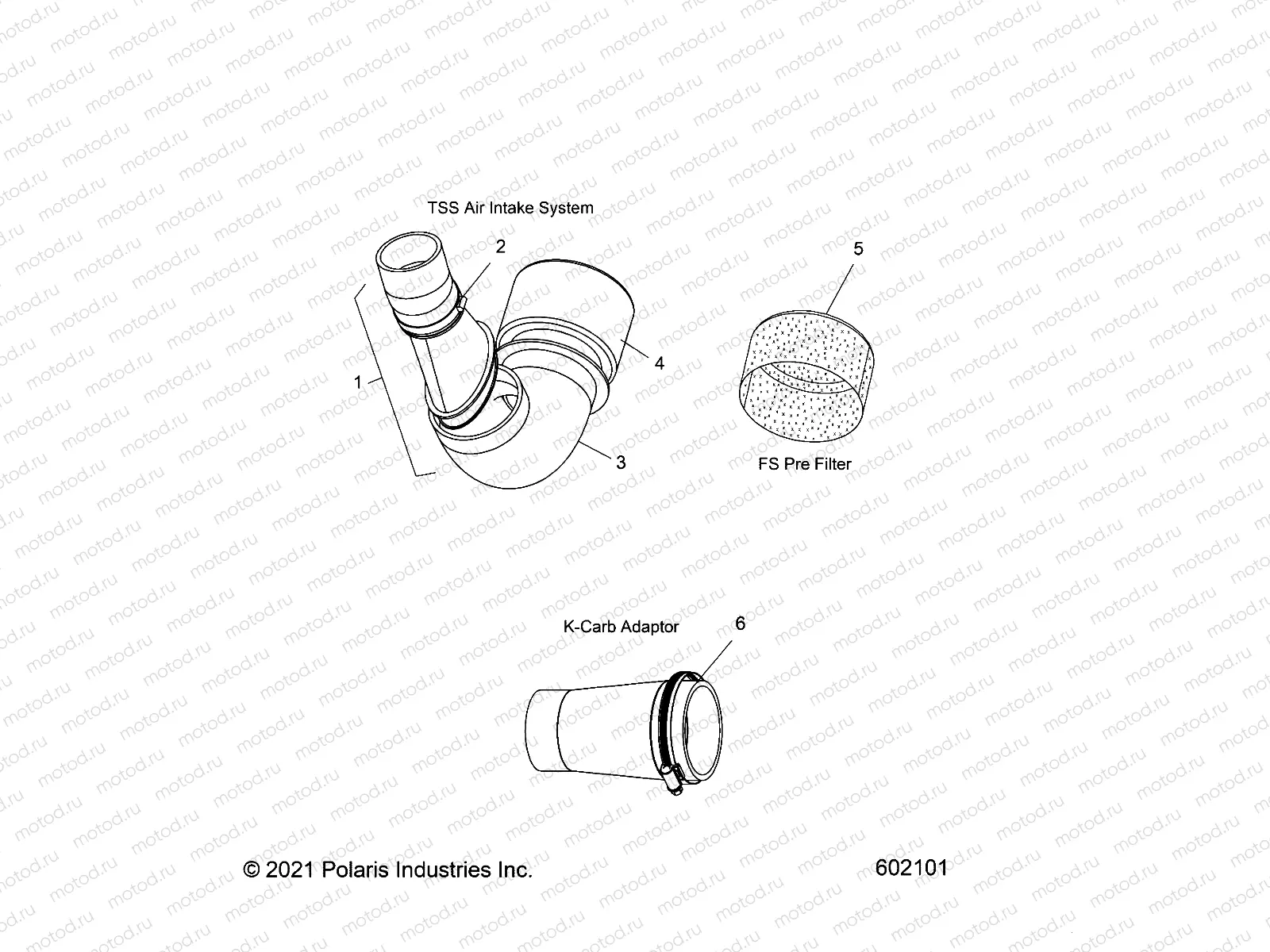 INSTALL KIT (SVC) | INSTALL KIT (SVC), AIR INTAKE/CARB ADAPTER - J23UKBX/UKEX/USGX (602101)