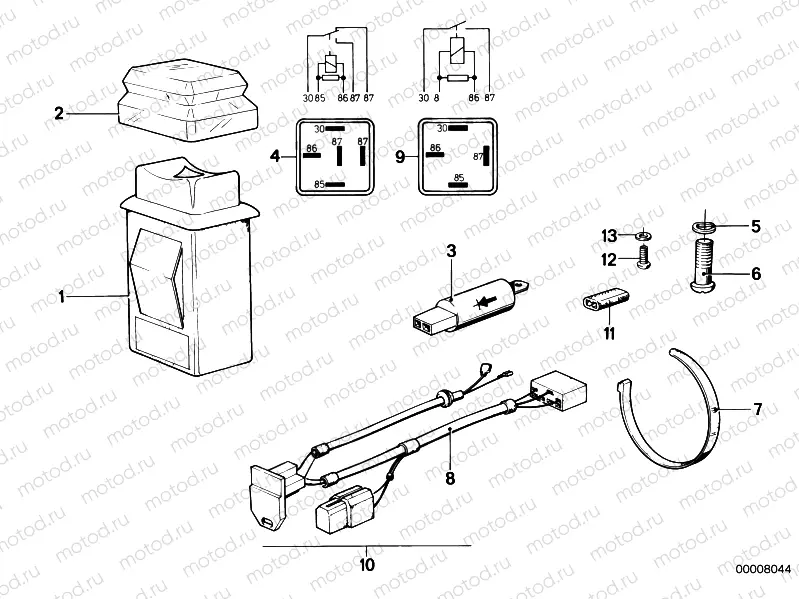 Installing set hazard warning