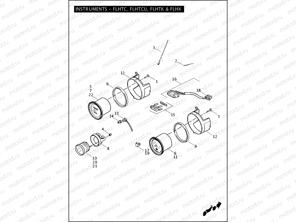 INSTRUMENTS - FLHTC, FLHTCU, FLHTK & FLHX