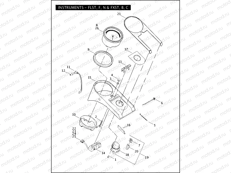 INSTRUMENTS - FLST, F, N & FXST, B, C