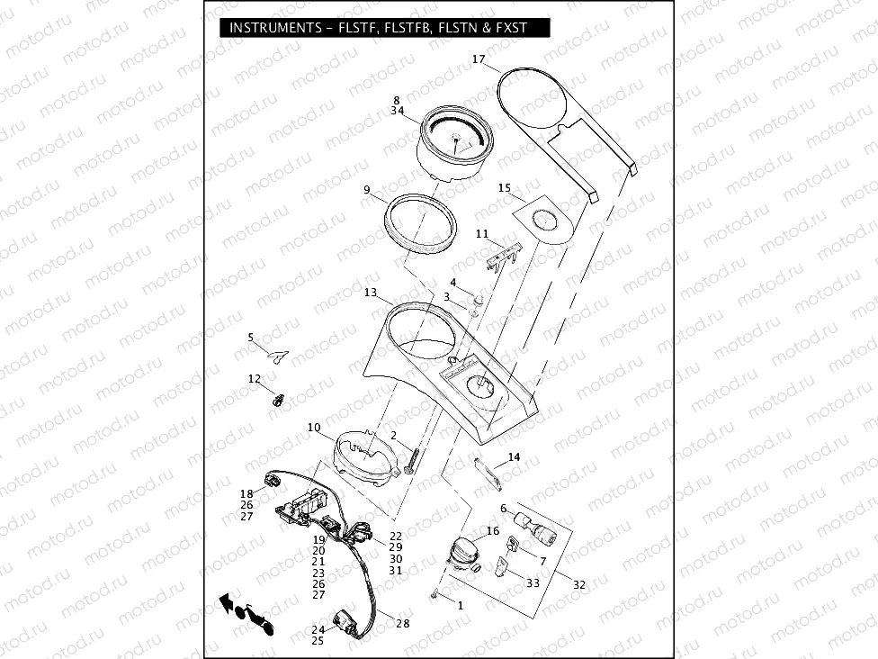 INSTRUMENTS - FLSTF, FLSTFB, FLSTN & FXST (1 OF 2)