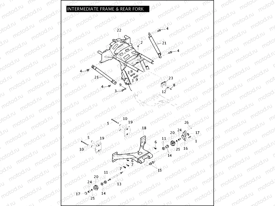 INTERMEDIATE FRAME & REAR FORK