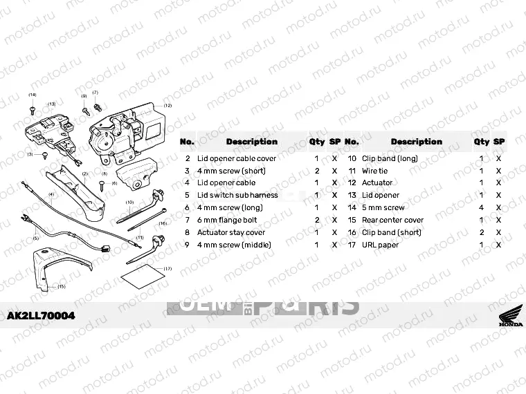 L70-22-04 KIT,LID OPENER