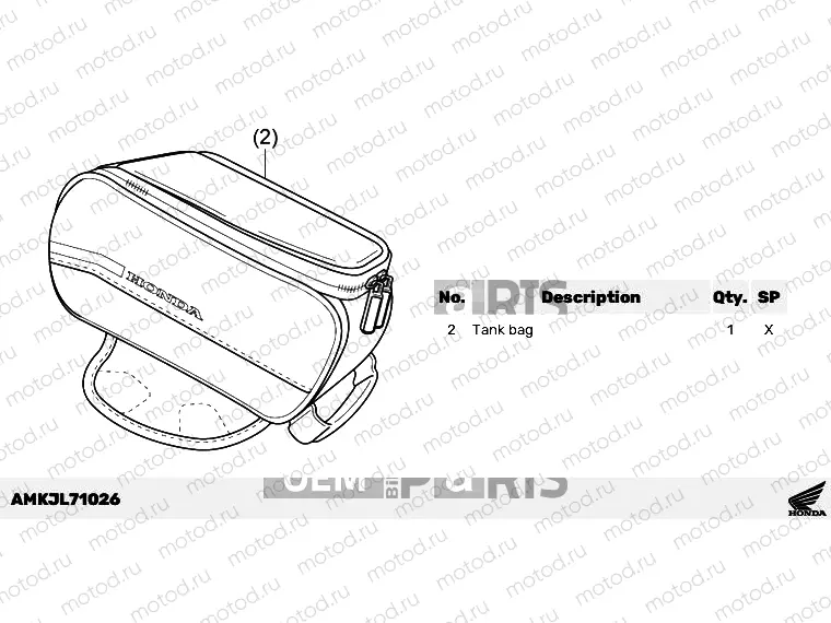 L71-21-06 KIT,TANK BAG