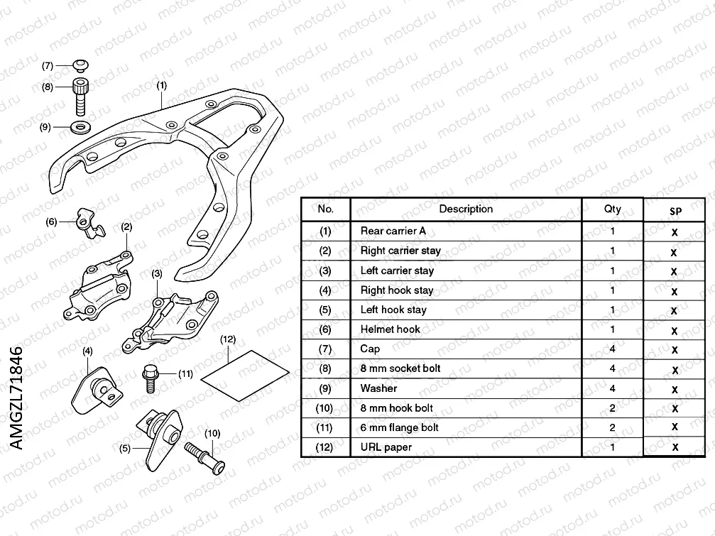 L71-21-86 KIT,RR CARRIER A*