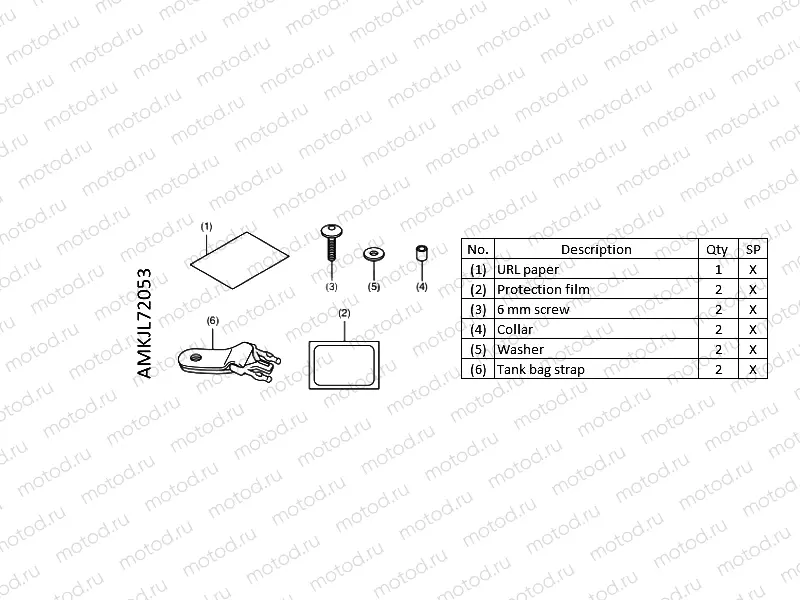 L72-21-03 KIT,TANK BAG ATT