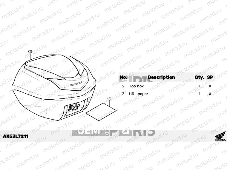 L72-23-Y8 KIT,TOP BOX B *PB412M*