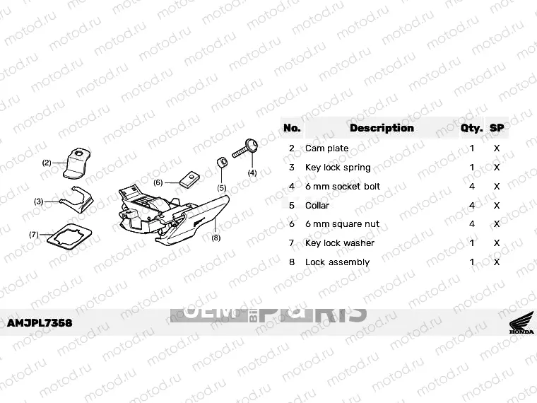 L73-21-58 KIT,TOP BOX LOCK