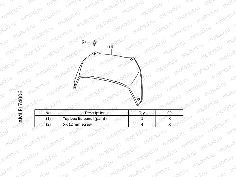 L74-22-06 KIT,PANEL TOP BOX PAINT  NHC64M