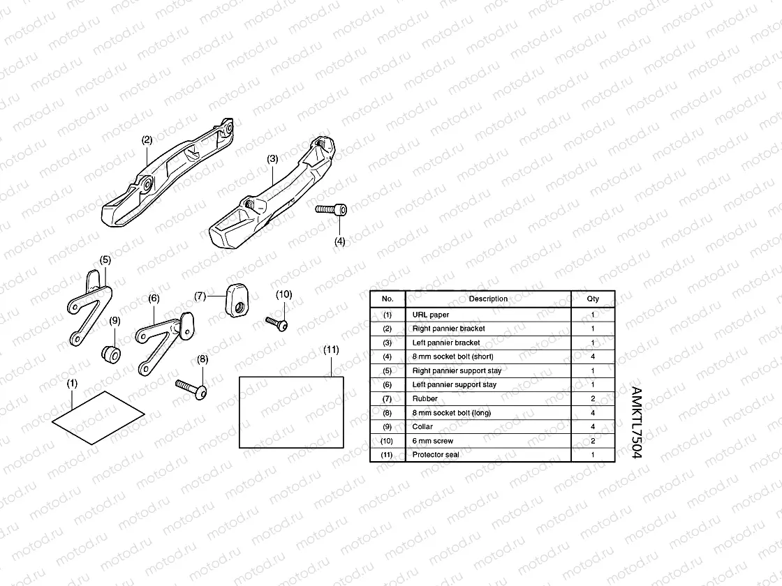 L75-21-04 KIT,PANNIER SUPPORT STAY