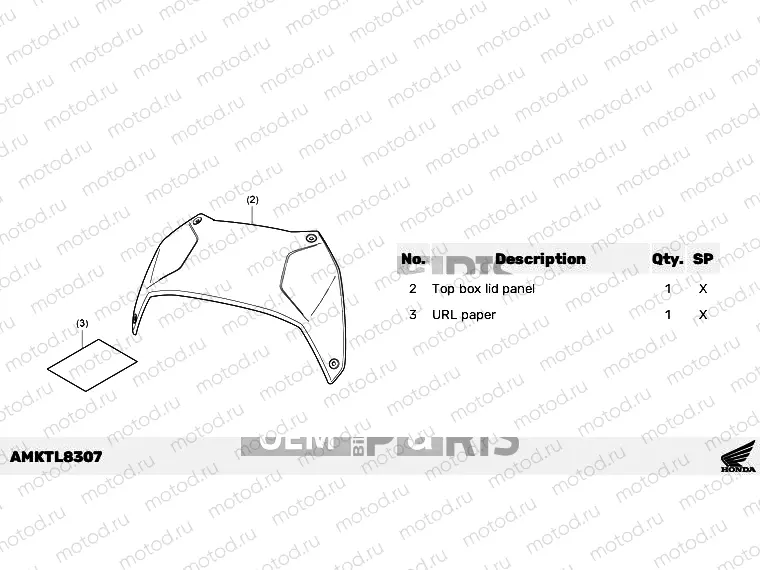 L83-21-07 KIT,PANEL TOP BOX(AL)