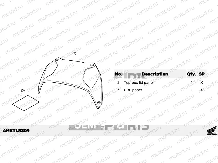 L83-21-09 KIT,PANEL TOP BOX(AL)