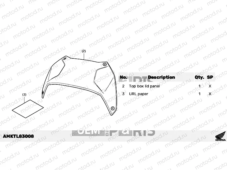 L83-22-08 KIT,PANEL TOP BOX(AL)