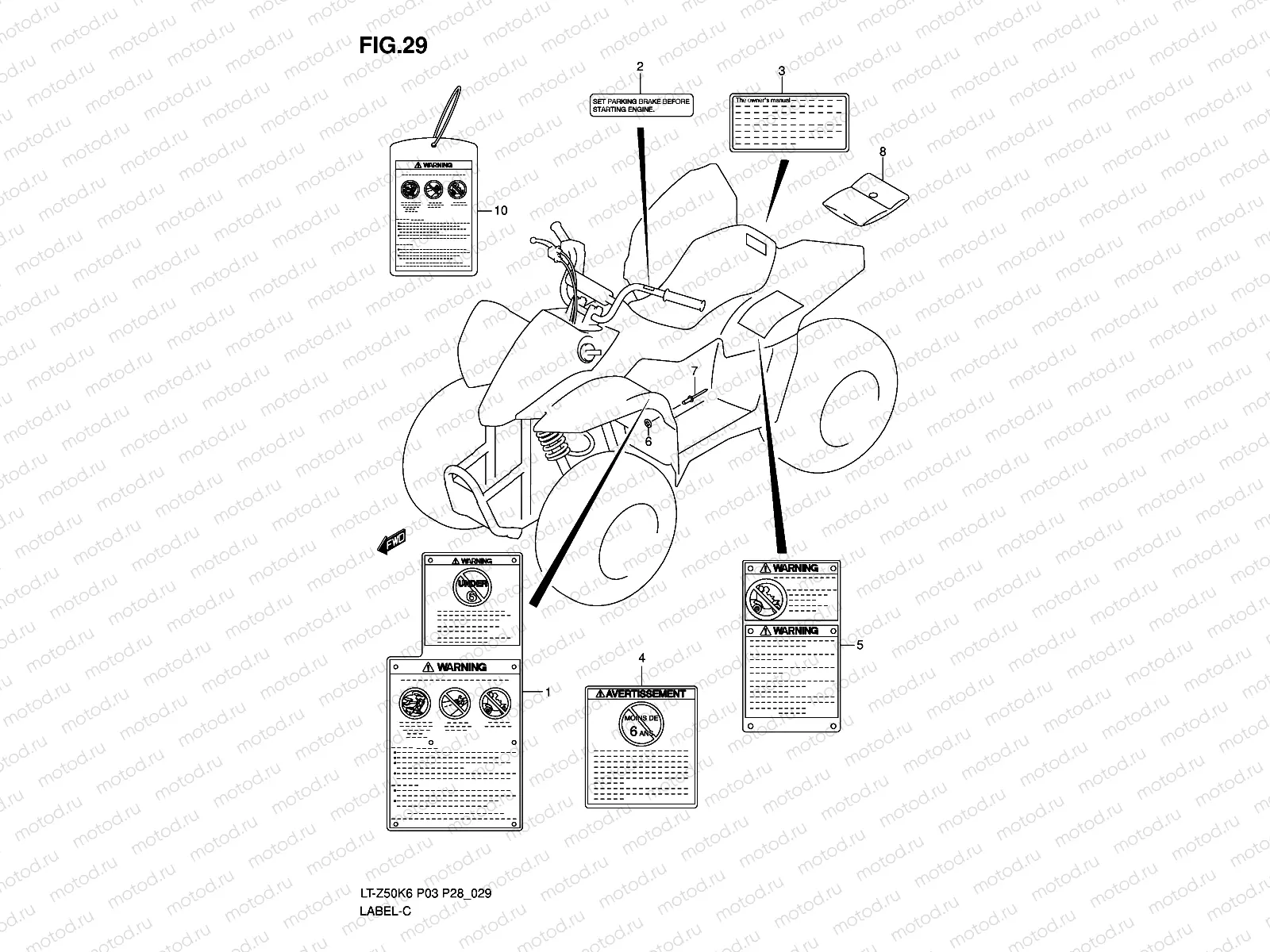 LABEL (MODEL K6/K7/K8)