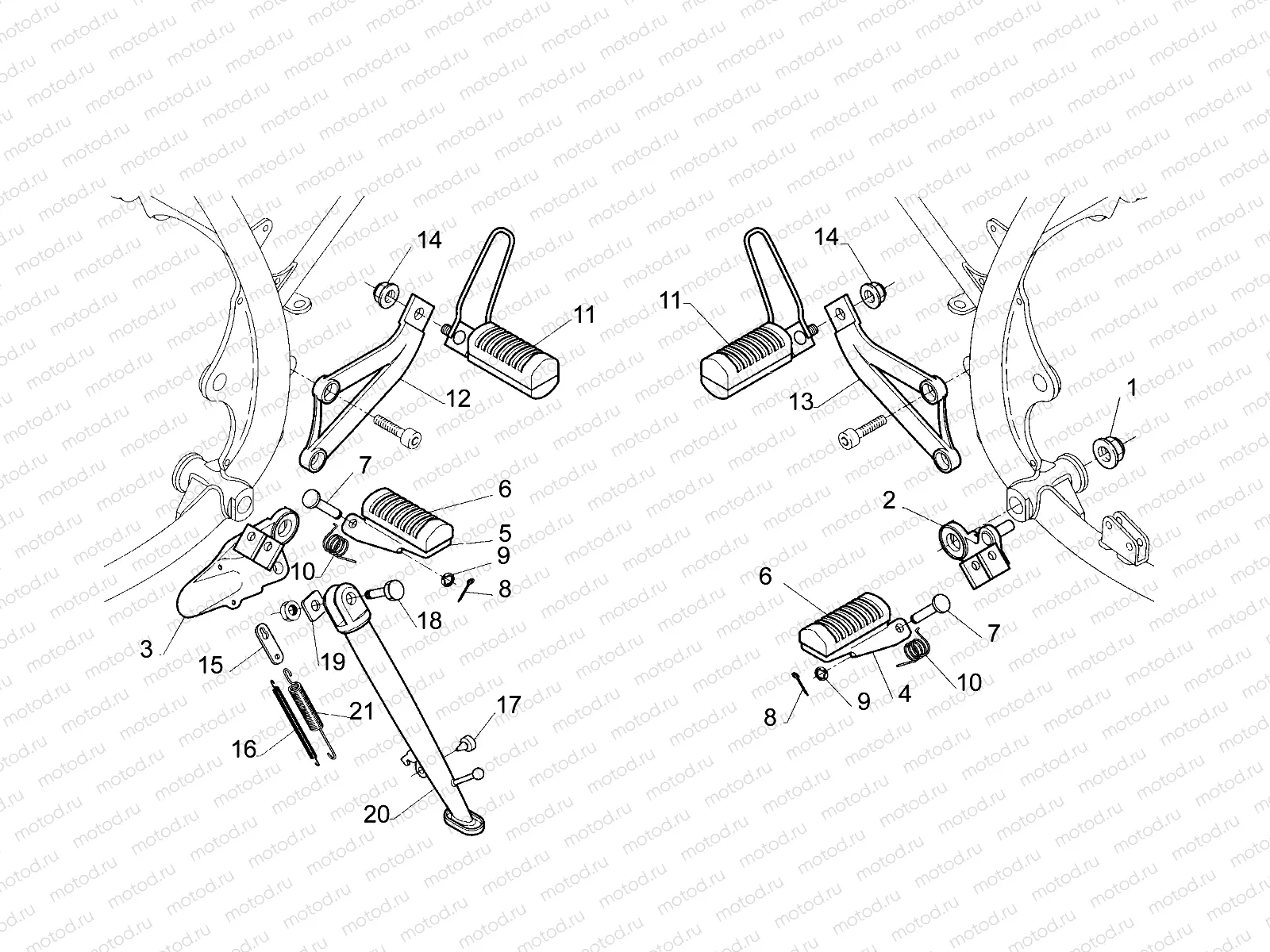 Lateral stand - Foot rests