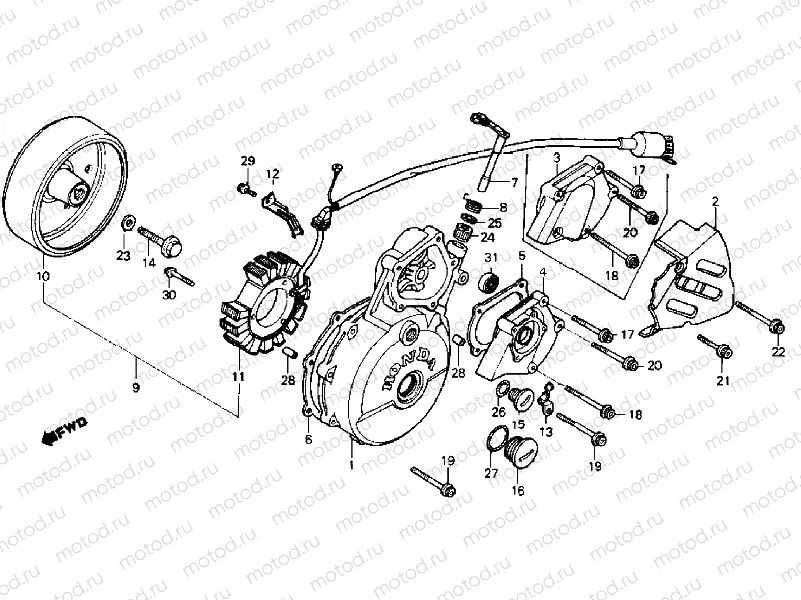 Left crankcase cover/Generator