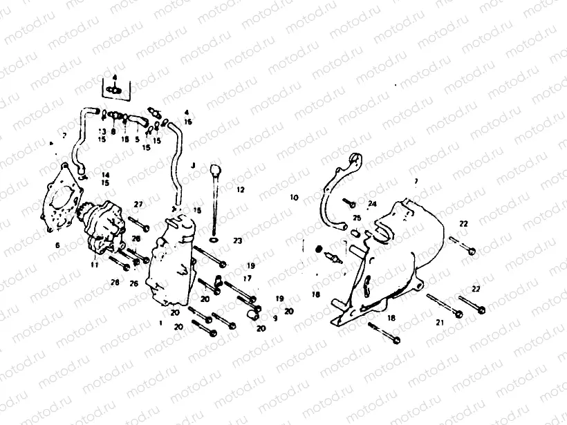 Left crankcase cover/Oil pump