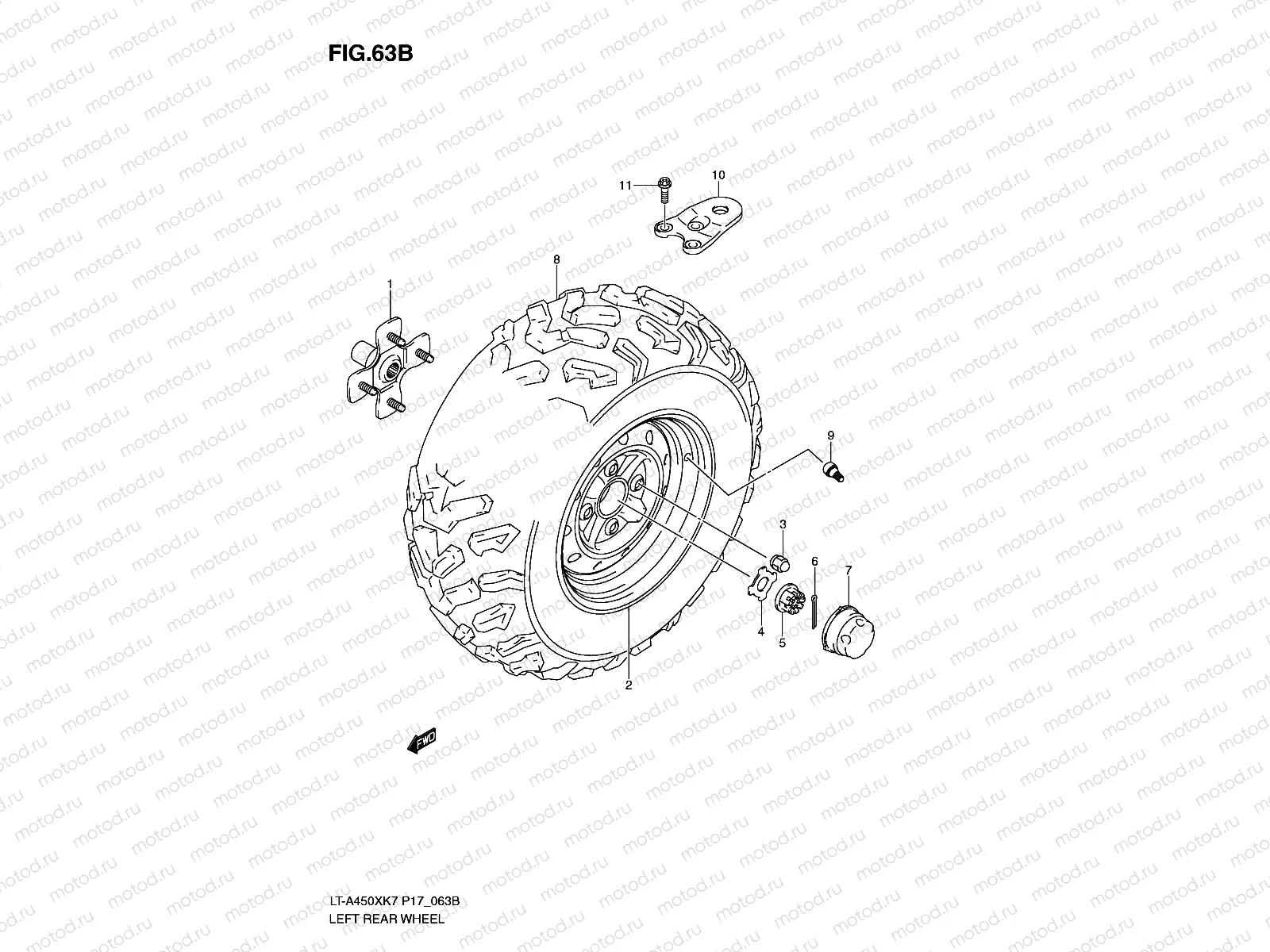 LEFT REAR WHEEL (LT-A450XK9/XL0)