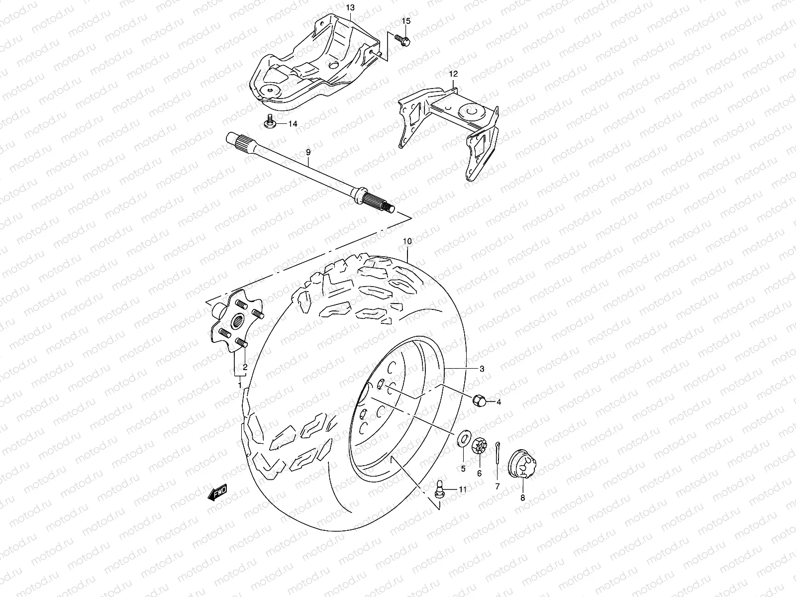 LEFT REAR WHEEL (MODEL K1/K2)