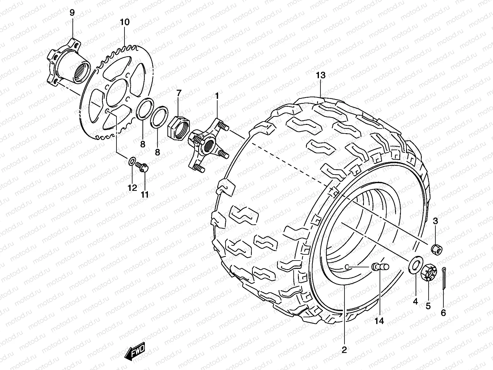 LEFT REAR WHEEL (MODEL K3/K4)