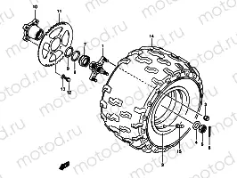LEFT REAR WHEEL (MODEL K5/K6/K7)