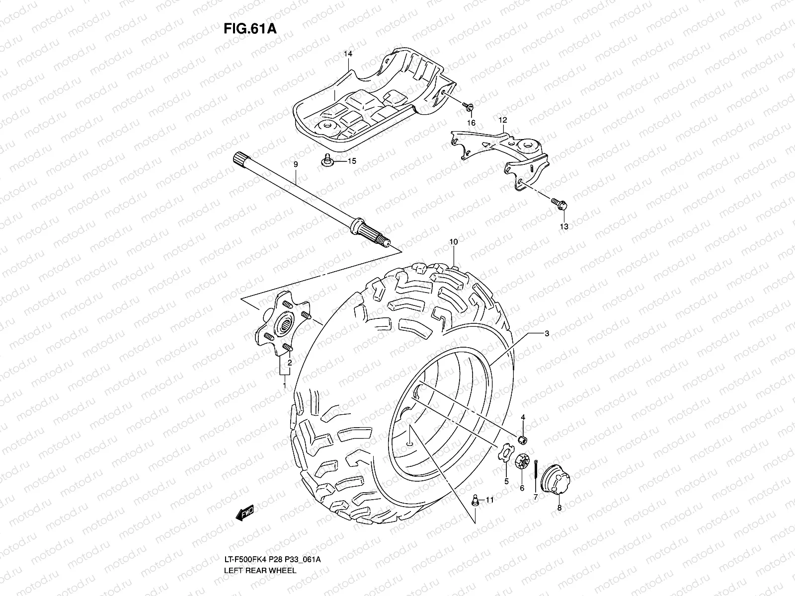 LEFT REAR WHEEL (MODEL K6/K7)