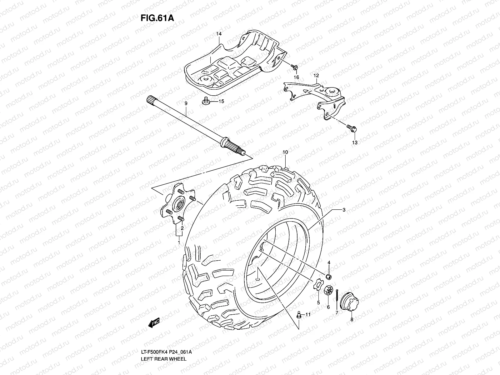 LEFT REAR WHEEL (MODEL K6/K7)