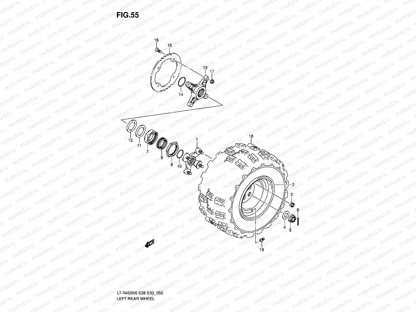 LEFT REAR WHEEL (MODEL K6/K7)